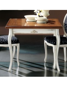 MOBILI 2G - TAVOLO A LIBRO ALLUNGABILE LEGNO SHABBY 100X100x79