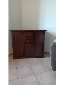 MOBILI 2G - Madia Credenza 3 porte 2 cassetti tinta noce 100 X 39 X 85 VISTA FRONTALE