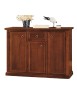 MOBILI 2G - MADIA CREDENZA ARTE POVERA 3 PORTE 1 CASSETTO NOCE SCURO L.120 P.39 H.85 vista frontale