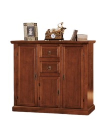 MOBILI 2G - Madia Credenza 3 porte 2 cassetti tinta noce 100 X 39 X 85 VISTA FRONTALE