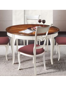 MOBILI 2G - TAVOLO ROTONDO ALLUNGABILE LEGNO SHABBY 140X140x78