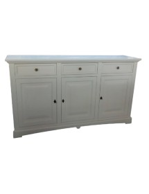 MOBILI 2G - MADIA CREDENZA ARTE POVERA 3 PORTE LEGNO BIANCO 170x46x96