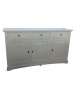 MOBILI 2G - MADIA CREDENZA ARTE POVERA 3 PORTE LEGNO BIANCO 170x46x96