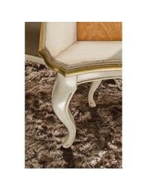 TAVOLO RETTANGOLARE ALLUNGABILE LEGNO SHABBY DECORI ORO 160X100x78