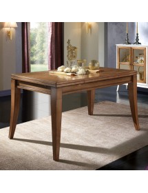 MOBILI 2G - TAVOLO RETTANGOLARE IN LEGNO DI FRASSINO TINTA NOCE 140X85x79