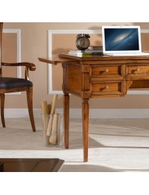 SCRIVANIA CLASSICA 5 CASSETTI 2 TIRETTI IN LEGNO 130X70x78