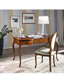 MOBILI 2G - SCRIVANIA CLASSICA 3 CASSETTI IN LEGNO ELITE 139X69x80 vista frontale