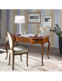 MOBILI 2G - SCRIVANIA CLASSICA 3 CASSETTI IN LEGNO ELITE 139X69x80 vista frontale