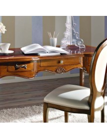 MOBILI 2G - SCRIVANIA CLASSICA 3 CASSETTI IN LEGNO ELITE 139X69x80 vista frontale