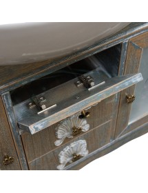 MOBILI 2G - MOBILE BAGNO COMPLETO LEGNO ROVERE SHABBY H190 L108 P35/50 VISTA APERTURA CASSETTI