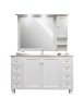 MOBILI 2G - MOBILE BAGNO COMPLETO IN LEGNO MARMO BIANCO SHABBY L.160 P.60 VISTA FRONTALE