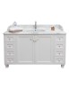 MOBILI 2G - MOBILE BAGNO COMPLETO IN LEGNO MARMO BIANCO SHABBY L.160 P.60 VISTA FRONTALE
