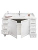 MOBILI 2G - MOBILE BAGNO COMPLETO IN LEGNO MARMO BIANCO SHABBY L.160 P.60 VISTA APERTURA CASSETTI