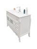 MOBILI 2G - MOBILE BAGNO COMPLETO IN LEGNO TOP CERAMICA SHABBY L.123 P.46 VISTRA LATERALE