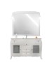 MOBILI 2G - MOBILE BAGNO COMPLETO IN LEGNO TOP CERAMICA SHABBY L.123 P.46 VISTA FRONTALE