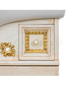 MOBILI 2G - MOBILE BAGNO LEGNO BAROCCO DECAPE' ORO L.105 P.50 VISTA DECORI FOGLIA ORO