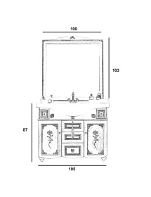 MOBILI 2G - MOBILE BAGNO LEGNO BAROCCO DECAPE' ORO L.105 P.50 VISTA SCHEMA PRODOTTO