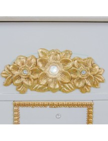 MOBILI 2G - MOBILE BAGNO DOPPIA VASCA LEGNO BAROCCO SHABBY ORO L.180 P.61 VISTA DECORO