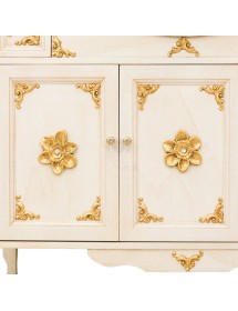 MOBILI 2G - MOBILE BAGNO LEGNO BAROCCO DECAPE' AVORIO ORO L.160 P.60 VISTA DECORI