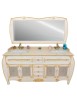 MOBILI 2G - MOBILE BAGNO DOPPIA VASCA BAROCCO DECAPE' AVORIO ORO L.180 P.60 VISTA FRONTALE