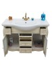 MOBILI 2G - MOBILE BAGNO LEGNO BAROCCO CRACKLE ORO L.105 P.50 VISTA APERTURA CASSETTI