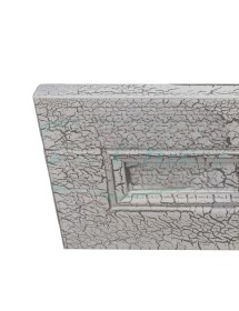 MOBILI 2G - MOBILE BAGNO LEGNO BAROCCO CRACKLE ARGENTO L.105 P.50 DETTAGLIO CASSETTO