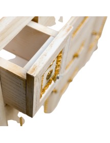 MOBILI 2G - MOBILE BAGNO LEGNO BAROCCO DECAPE' AVORIO ORO L.108 P.58 IMMAGINE CASSETTO