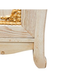 MOBILI 2G - MOBILE BAGNO LEGNO BAROCCO DECAPE' AVORIO ORO L.108 P.58 IMMAGINE GAMBA