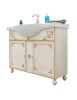 MOBILI 2G - MOBILE BAGNO LEGNO BAROCCO DECAPE' AVORIO ORO L.75 P.50 IMMAGINE LATERALE