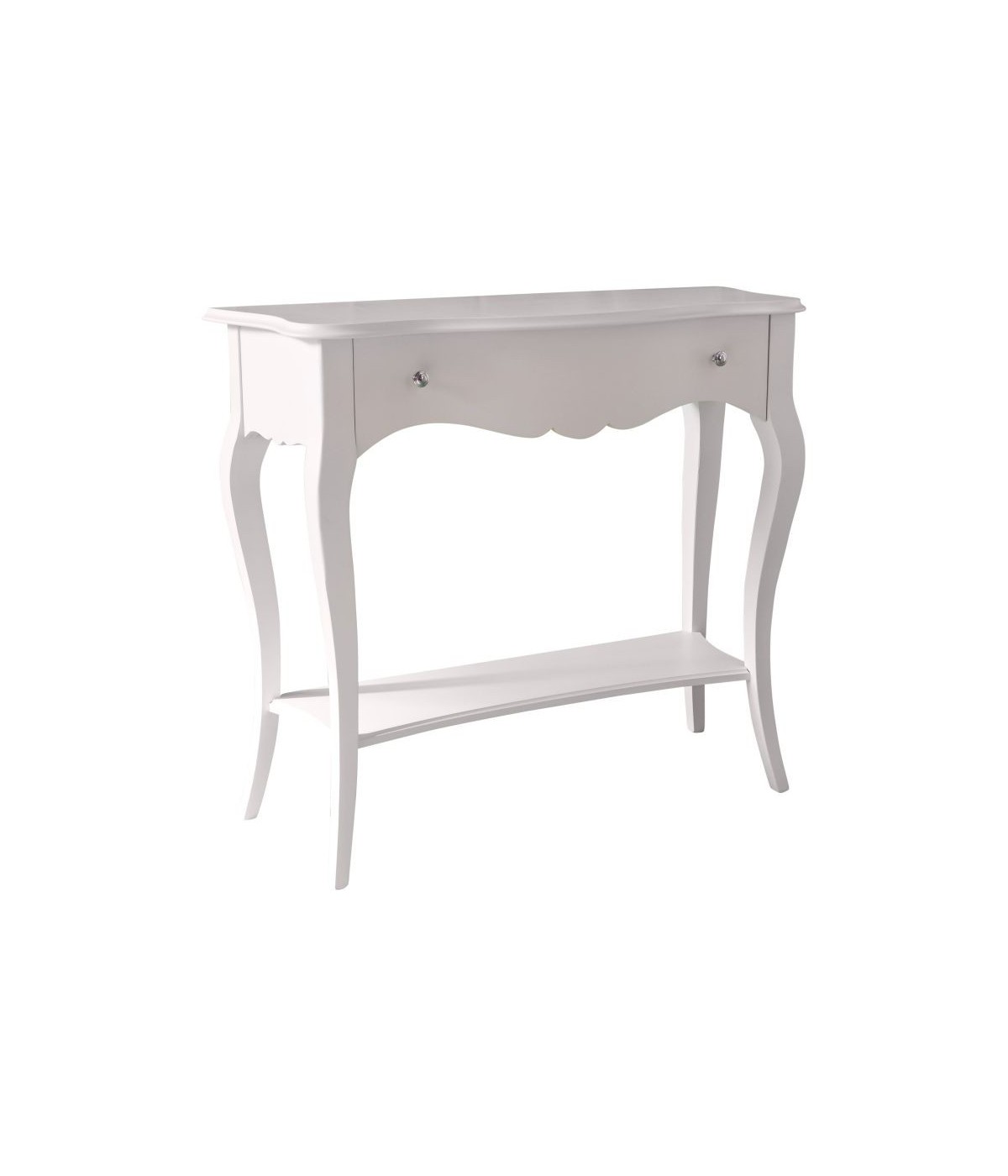 MOBILI 2G - CONSOLLE 1 CASSETTO CLASSICA LEGNO BIANCO 101X40X89