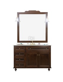 MOBILI 2G - MOBILE BAGNO CLASSICO LEGNO TINTA NOCE L.160 P.60 VISTA FRONTALE