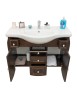 MOBILI 2G - MOBILE BAGNO CLASSICO LEGNO SAGOMATO NOCE L.105 P.50 VISTA CASSETTI E PORTE