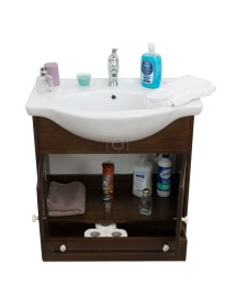 MOBILE BAGNO CLASSICO LEGNO TINTA NOCE L.65X50 L.75X50