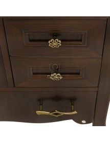 MOBILI 2G - MOBILE BAGNO LEGNO ARTE POVERA TINTA NOCE L.85 P.50 VISTA POMOLI