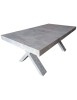 MOBILI 2G - TAVOLO RETTANGOLARE A CROCE ALLUNGABILE IN FINITURA BETON NOBILITATO L.180 P.100 H.76 vista laterale