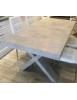 MOBILI 2G - TAVOLO RETTANGOLARE A CROCE ALLUNGABILE IN FINITURA BETON NOBILITATO L.180 P.100 H.76 VISTA FRONTALE