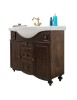 MOBILI 2G - MOBILE BAGNO CLASSICO LEGNO SAGOMATO NOCE L.105 P.50 VISTA LATERALE