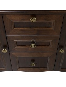 MOBILI 2G - MOBILE BAGNO CLASSICO LEGNO SAGOMATO NOCE L.105 P.50 VISTA CASSETTI