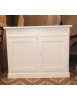 MOBILI 2G - MADIA CREDENZA 2 PORTE ARTE POVERA IN LEGNO BIANCO 105x42x85 vista frontale