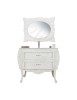 MOBILI 2G - MOBILE BAGNO LEGNO SHABBY CHIC BIANCO L.100 P.46 VISTA FRONTALE