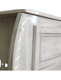 MOBILI 2G - MOBILE BAGNO LEGNO SHABBY CHIC BIANCO L.100 P.46 VIST LATERALE SVAROWSKI