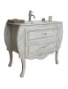 MOBILI 2G - MOBILE BAGNO LEGNO SHABBY CHIC BIANCO L.100 P.46 VISTA LATERALE