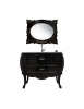 MOBILI 2G - MOBILE BAGNO LEGNO SHABBY CHIC NERO L.100 P.46 VISTA FRONTALE