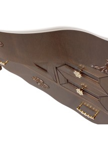 MOBILI 2G - MOBILE BAGNO LEGNO BAROCCO TINTA NOCE L.110 P.60 VISTA DETTAGLI