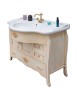 MOBILI 2G - MOBILE BAGNO LEGNO BAROCCO AVORIO VINTAGE L.110 P.60 VISTA LATERALE