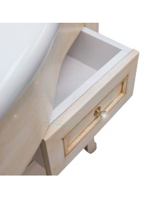 MOBILI 2G - MOBILE BAGNO LEGNO BAROCCO AVORIO VINTAGE L.110 P.60 VISTA APERTURA CASSETTO