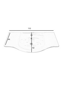MOBILI 2G - MOBILE BAGNO LEGNO BAROCCO AVORIO VINTAGE L.110 P.60 VISTA SCHEMA LAVABO