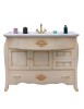 MOBILI 2G - MOBILE BAGNO LEGNO BAROCCO AVORIO VINTAGE L.110 P.60 VISTA FRONTALE
