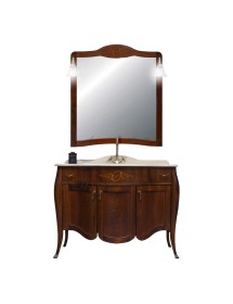 MOBILI 2G - MOBILE BAGNO LEGNO CLASSICO TINTA NOCE L.110 P.60 VISTA FRONTALE