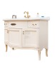 MOBILI 2G - MOBILE BAGNO LEGNO BAROCCO AVORIO L.110 P.60 VISTA LATERALE